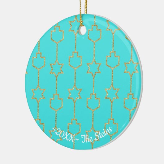 Hanukkah "Hanging Gold Charms" Circle Ornament (Links)