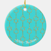 Hanukkah "Hanging Gold Charms" Circle Ornament (Hinten)