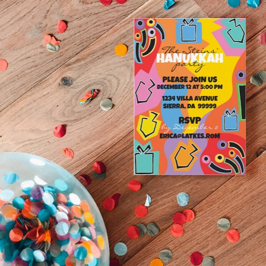 Hanukkah Hanukkah Happy Art Einladung