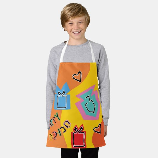 Hanukkah Happy Bright Art Schürze (Getragen)
