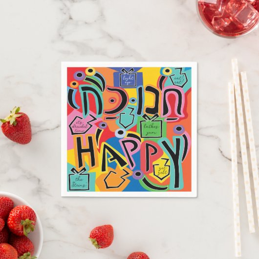 Hanukkah Happy Bright Art Serviette (Beispiel)