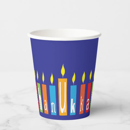 Hanukkah Happy Candles 8 oz. Pappbecher (Vorderseite)