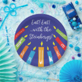 Hanukkah Happy Candles Pappteller (Party)