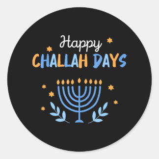 Hanukkah Happy Challah Days Funny Jewish Matching Runder Aufkleber