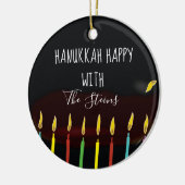 Hanukkah Happy Colorful Menorah Candles Keramik Ornament (Links)