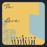 Hanukkah Happy Dancing Candles Quadratischer Aufkleber<br><div class="desc">Hanukkah Happy Dancing Candles Holiday Aufkleber. Wählen Sie aus 1 1/2" und 3" Aufklebern. Alle Designelemente können bearbeitet werden. Ersetzen Sie Text durch Ihre eigene Nachricht. Verwenden Sie Ihren bevorzugten Schriftart Stil, Größe und Farbe. Danke, dass du angehalten und eingekauft hast! Happy Hanukka! Form: Square Stickers Erstellen Sie für jeden...</div>