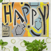 Hanukkah Happy Glitzy Art Geschirrtuch (Gefaltet)