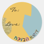 Hanukkah Happy Glitzy Art Stickers (1 1/2"/3") (Vorderseite)