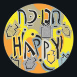 Hanukkah Happy Glitzy Happy Stickers (1 1/2"/3")<br><div class="desc">Hanukkah Happy Glitzy Art Holiday Sticker. Wählen Sie aus 1 1/2" und 3" Aufklebern. Danke, dass du angehalten und eingekauft hast! Ihr Geschäft ist sehr geschätzt! Happy Hanukka! Form: Klassischer Round Sticker Machen Sie Ihren einzigartigen Style-Stick, indem Sie für jeden Anlass individuelle Aufkleber erstellen! Von besonderer Post bis hinzu Bastel-...</div>