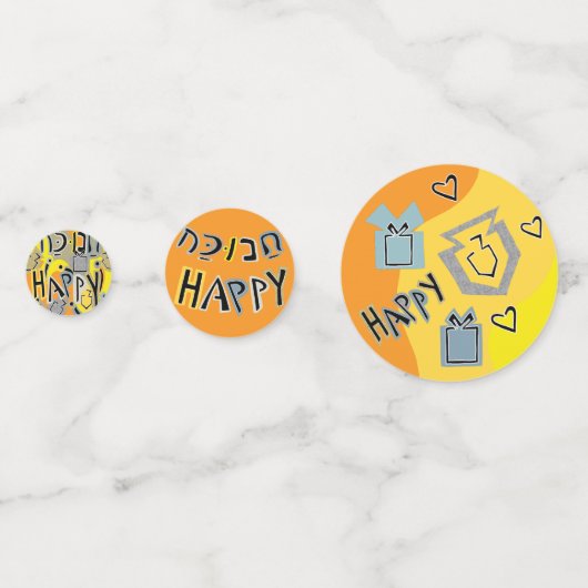 Hanukkah Happy Glitzy Table Confetti Konfetti (Rückseiten)