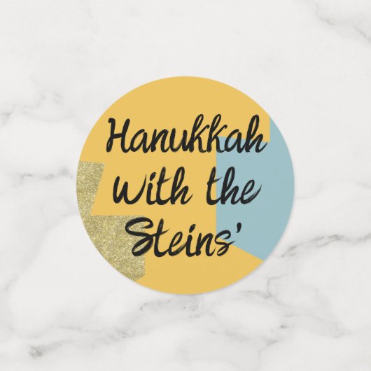 Hanukkah Happy Glitzy Table Confetti Konfetti (Klein Vorderseite)