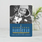 Hanukkah | Happy Hanukkah Menorah Foto Card Einladung (Stehend Vorderseite)