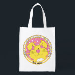 Hanukkah Happy mit rosa Bunny Wiederverwendbare Einkaufstasche<br><div class="desc">Hanukkah Happy mit rosa Bunny, weiße 2-seitige Tasche. Alle Designelemente können bearbeitet werden. Alle bearbeitbaren Texte können gelöscht und durch eine eigene Nachricht ersetzt werden. Verwenden Sie Ihre Lieblingsfarbe, Schriftart und Stil. Happy Hanukkah/Chanukah! Stil: Wiederverwendbare Beutel Grün gehen und retten den Planeten mit unserer wiederverwendbaren Lebensmitteltasche! Diese Tasche ist aus...</div>