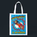 Hanukkah Happy Super Judah Wiederverwendbare Einkaufstasche<br><div class="desc">Hanukkah Happy Super Judah, weiße 2-seitige Tasche. Alle Designelemente können bearbeitet werden. Alle bearbeitbaren Texte können gelöscht und durch eine eigene Nachricht ersetzt werden. Verwenden Sie Ihre Lieblingsfarbe, Schriftart und Stil. Happy Hanukkah/Chanukah! Stil: Wiederverwendbare Beutel Grün gehen und retten den Planeten mit unserer wiederverwendbaren Lebensmitteltasche! Diese Tasche ist aus einem...</div>