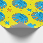 Hanukkah Happy Wrapping Paper/Orange Candles Geschenkpapier (Ecke)