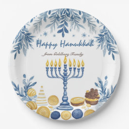 Hanukkah Harmony, Aquarell Pappteller