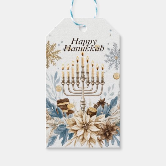 Hanukkah Harmony Wasserfarbenfestival Geschenkanhänger (Vorderseite)