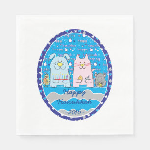 Hanukkah Haustiere Napkins Standardgröße Serviette