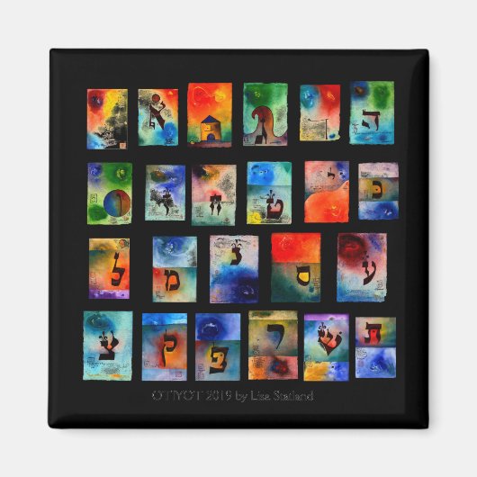 Hanukkah Hebrew Letters Otiyot Gift Magnet (Vorne)