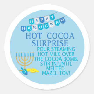 HANUKKAH Heißkakaobombenaufkleber, Mazel tov Runder Aufkleber