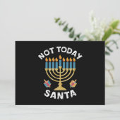 Hanukkah heute nicht Santa jüdische Chanukah Einladung (Stehend Vorderseite)