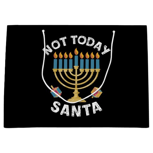 Hanukkah heute nicht Santa jüdische Chanukah Große Geschenktüte (Vorderseite)
