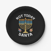 Hanukkah heute nicht Santa jüdische Chanukah Pappteller (Vorderseite)