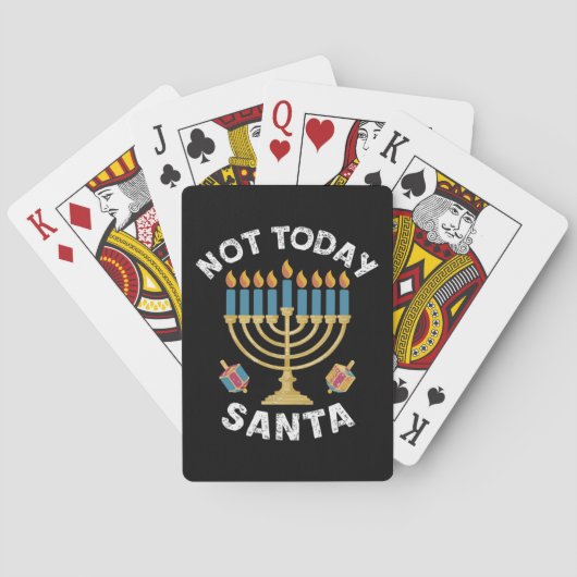 Hanukkah heute nicht Santa jüdische Chanukah Spielkarten (Rückseite)