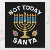 Hanukkah heute nicht Santa jüdische Chanukah Weinetikett (Einzelnes Label)