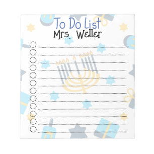Hanukkah hielt Personalisierte Aufgabenliste Notizblock