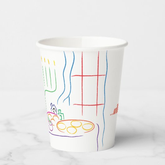 Hanukkah Holiday Dinner 8 oz. Pappbecher (Links)