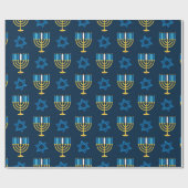 Hanukkah Holiday Jüdische Dekoration Muster Gesche Geschenkpapier (Flach)