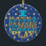 Hanukkah "I have a Little Dreidel"/Circle Ornament<br><div class="desc">Danke, dass ihr angehalten und vorbeigekommen seid! Viel geschätzt! Happy Chanukah/Hanukkah! Halte einmalige Familien-Erinnerungen auf diesem gestaltbaren Keramik-Ornament fest. Fügen Sie Fotos, Bilder und persönliche Botschaften zu beiden Seiten dieses Ornaments hinzu. Die goldene Schnur hilft dir dabei diesen Schmuck aufzuhängen und deine Erinnerungen perfekt zu präsentieren. Abmessungen: Durchmesser: 2, 87"...</div>