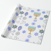 Hanukkah Icons Wrapping Paper | Menorah  Geschenkpapier (Ungerollt)