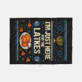 Hanukkah Im Just Here For The Latkes Chanukah Hanu Fleecedecke (Vorderseite (Horizontal))