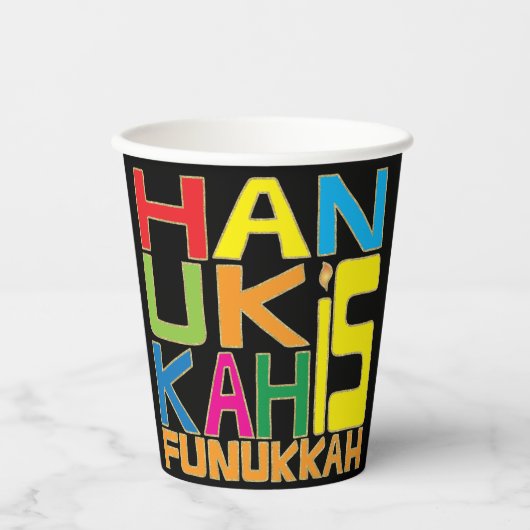 Hanukkah ist Funukkah 8 oz. Pappbecher (Vorderseite)