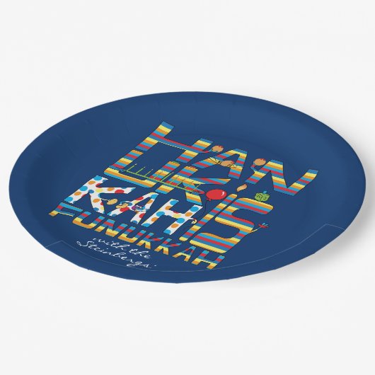 Hanukkah ist Funukkah Happy Pappteller (Schrägansicht)