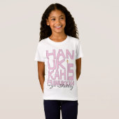 "Hanukkah ist Funukkah" Kinder T - Shirt, rosa. Kl T-Shirt (Vorne ganz)