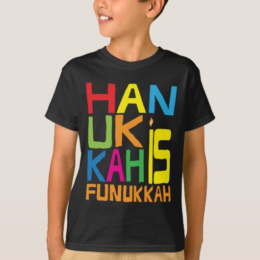 "Hanukkah ist Funukkah" Kinder T - Shirt. T-Shirt (Vorderseite)