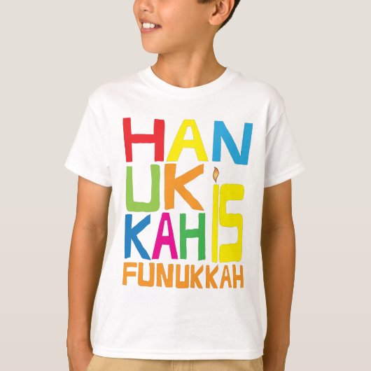 "Hanukkah ist Funukkah" Kinder T - Shirt. T-Shirt (Vorderseite)