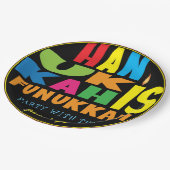 Hanukkah ist Funukkah Pappteller (Schrägansicht)