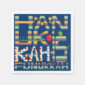 Hanukkah ist Funukkah Streifen Serviette (Vorderseite)
