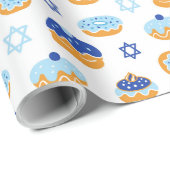 Hanukkah Jelly Donut Star von David Wrapping Paper Geschenkpapier (Rolleneckpunkt)