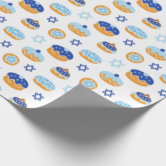 Hanukkah Jelly Donut Star von David Wrapping Paper Geschenkpapier (Ecke)