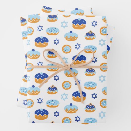 Hanukkah Jelly Donut Star von David Wrapping Paper Geschenkpapier Set (Beispiel)