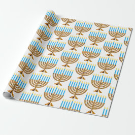 Hanukkah Jewish Menorah Hebrew Geschenk Geschenkpapier