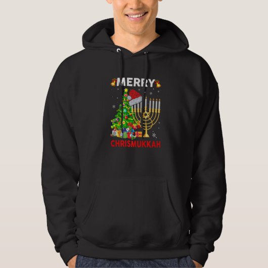 Hanukkah Jewish Merry Christmas Chrismukkah Ugly S Hoodie (Vorderseite)