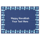 Hanukkah Jewish Snowman Blue Hanukiah Holiday Tischdecke (Vorderseite (Horizontal))
