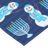 Hanukkah Jewish Snowman Blue Hanukiah Holiday Tischdecke (Schrägansicht)