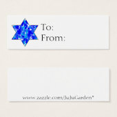 Hanukkah Jewish Star Geschenketiketten (Vorne & Hinten)